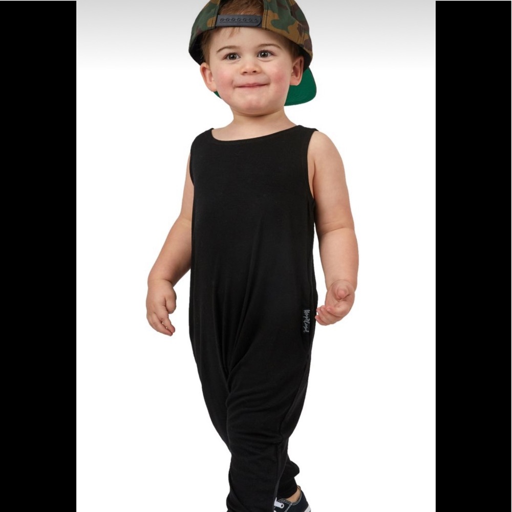 Toddler Mini Romper in Black
